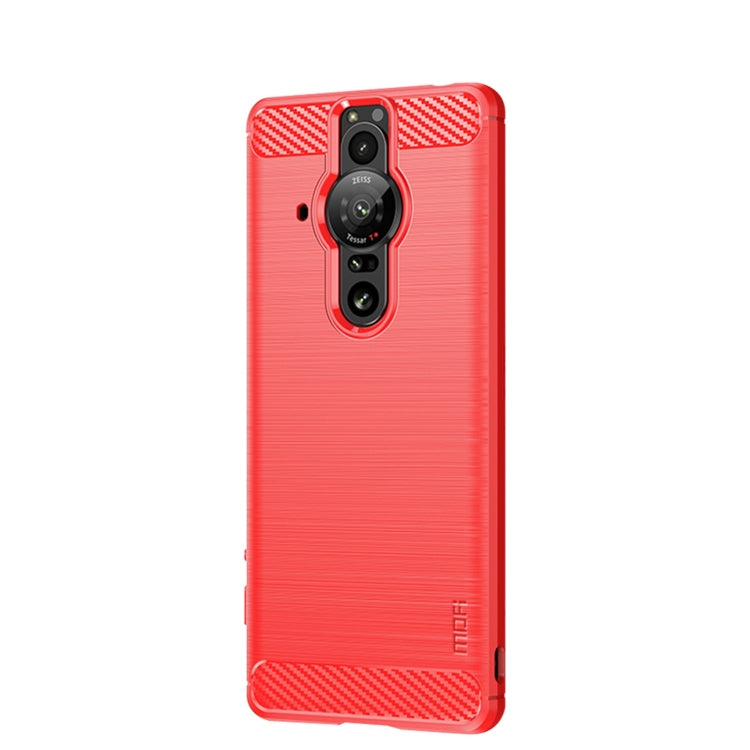 For Sony Xperia Pro-I MOFI Gentleness Brushed Carbon Fiber Soft TPU Case(Red)