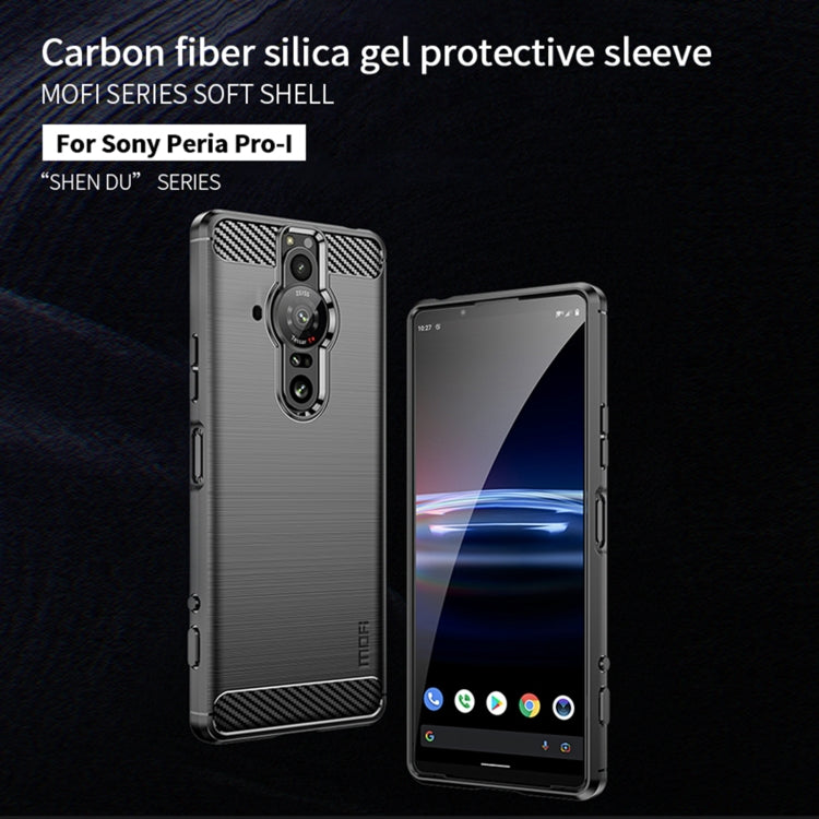 For Sony Xperia Pro-I MOFI Gentleness Brushed Carbon Fiber Soft TPU Case(Red)