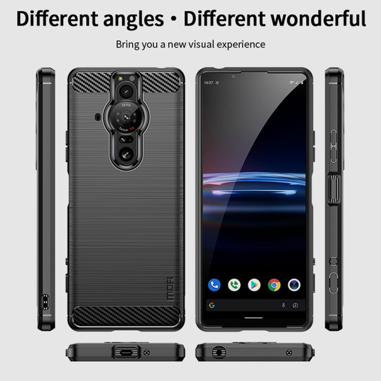 For Sony Xperia Pro-I MOFI Gentleness Brushed Carbon Fiber Soft TPU Case(Red)