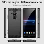 For Sony Xperia Pro-I MOFI Gentleness Brushed Carbon Fiber Soft TPU Case(Red)