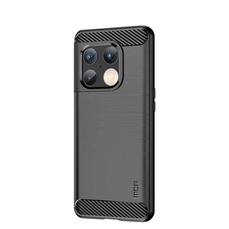 For OnePlus 10 Pro 5G MOFI Gentleness Brushed Carbon Fiber Soft TPU Case(Black)