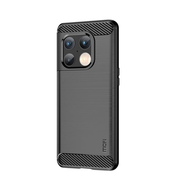 For OnePlus 10 Pro 5G MOFI Gentleness Brushed Carbon Fiber Soft TPU Case(Black)