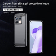 For OnePlus 10 Pro 5G MOFI Gentleness Brushed Carbon Fiber Soft TPU Case(Black)