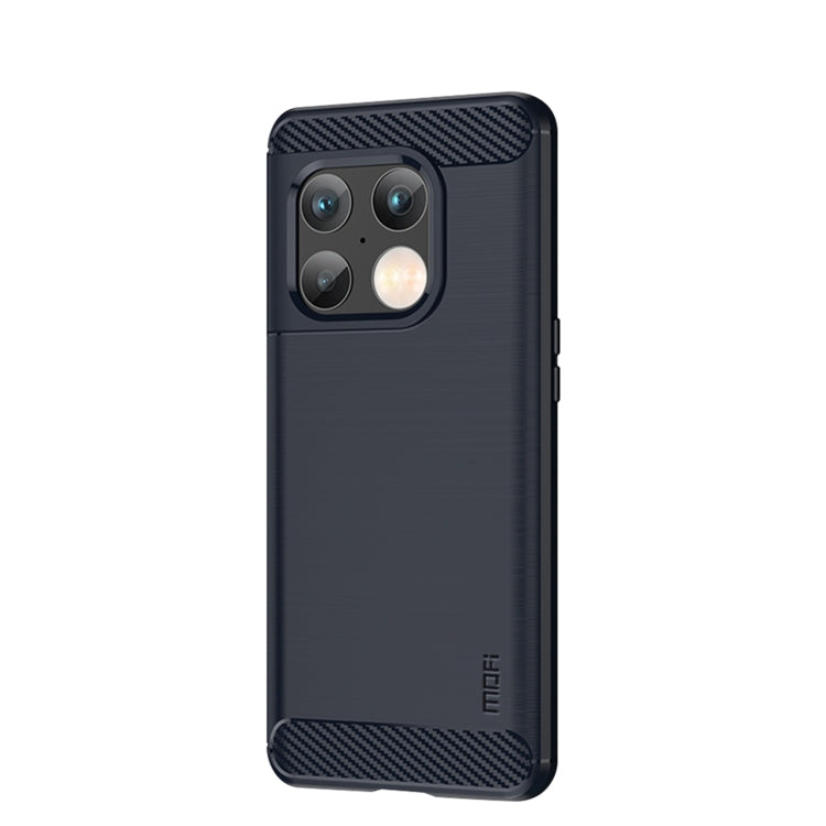 For OnePlus 10 Pro 5G MOFI Gentleness Brushed Carbon Fiber Soft TPU Case(Blue)