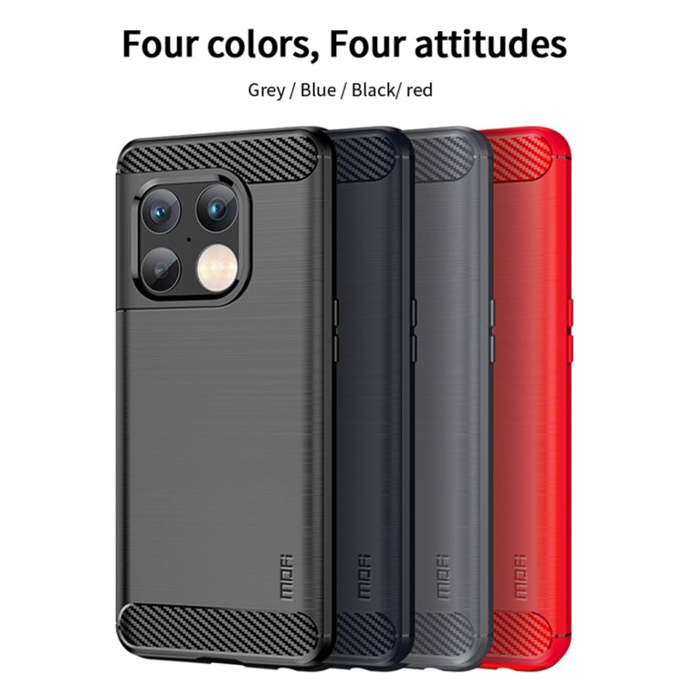 For OnePlus 10 Pro 5G MOFI Gentleness Brushed Carbon Fiber Soft TPU Case(Blue)
