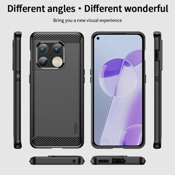 For OnePlus 10 Pro 5G MOFI Gentleness Brushed Carbon Fiber Soft TPU Case(Red)