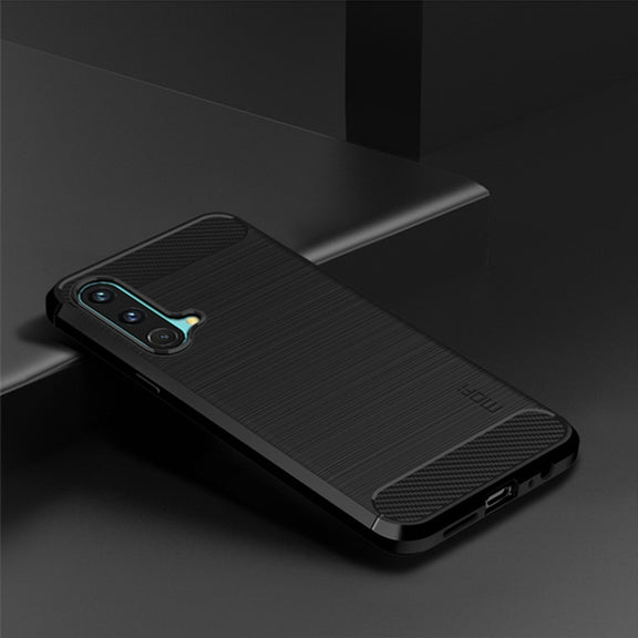 For OnePlus Nord CE 5G MOFI Gentleness Brushed Carbon Fiber Soft TPU Case(Black)
