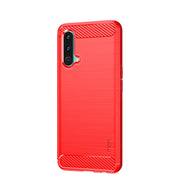 For OnePlus Nord CE 5G MOFI Gentleness Brushed Carbon Fiber Soft TPU Case(Red)