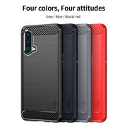 For OnePlus Nord CE 5G MOFI Gentleness Brushed Carbon Fiber Soft TPU Case(Red)