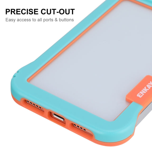 For iPhone 13 Pro Max ENKAY Frameless Hollow Shockproof PC Case (Blue)