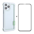 For iPhone 13 Pro Max ENKAY Frameless Hollow PC Case + Glass Film (White) - iPhone 13 Pro Max Cases by ENKAY | Online Shopping South Africa | PMC TechLife | Buy Now Pay Later Mobicred