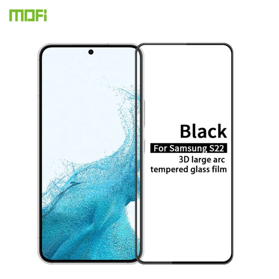 For Samsung Galaxy S22 5G MOFI 9H 3D Explosion-proof Tempered Glass Film(Black)
