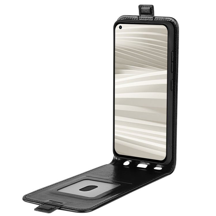 For OPPO Realme GT2 Pro 5G R64 Texture Vertical Flip Leather Phone Case(Black)