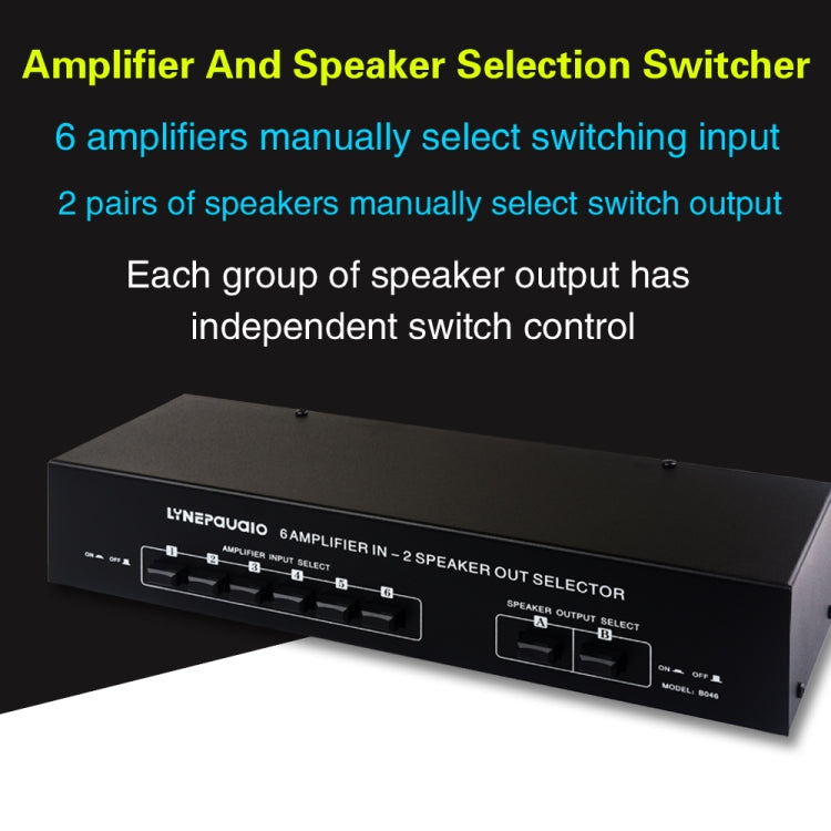 6 In 2 Out 300W Power Amplifier Switcher Loudspeaker Switch Distribute Device