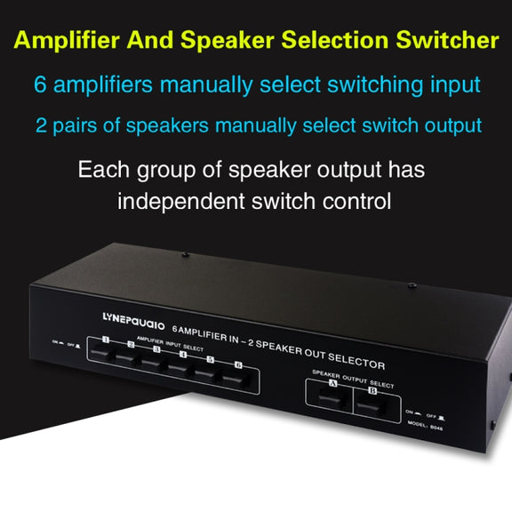 6 In 2 Out 300W Power Amplifier Switcher Loudspeaker Switch Distribute Device