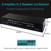 6 In 2 Out 300W Power Amplifier Switcher Loudspeaker Switch Distribute Device