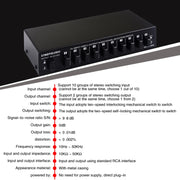 B059 10 In 2 Out / 2 In 10 Out 2-Way RCA Switch Audio Frequency Signal Select Shift Device Loudspeaker Box