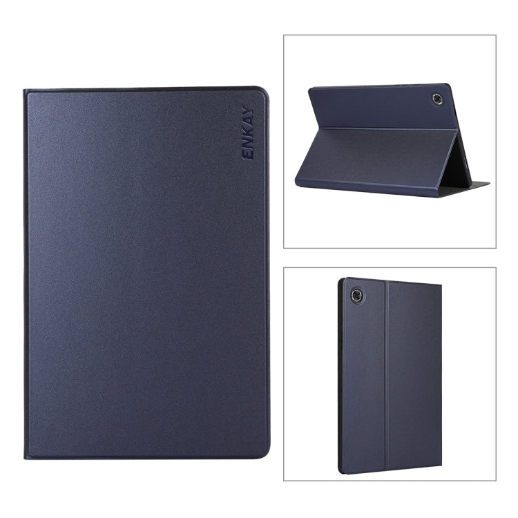 For Samsung Galaxy Tab A8 10.5 2021 X200/X205 ENKAY Leather Stand Smart Tablet Case(Dark Blue)