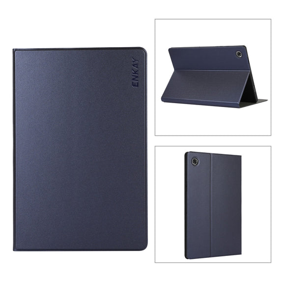 For Samsung Galaxy Tab A8 10.5 2021 X200/X205 ENKAY Leather Stand Smart Tablet Case(Dark Blue)