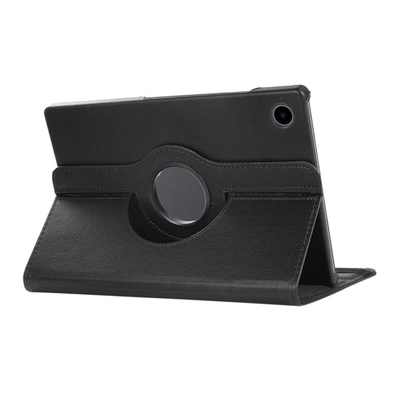 For Samsung Galaxy Tab A8 10.5 2021 X200/X205 ENKAY 360 Degree Rotation Litchi Leather Smart Case(Black)