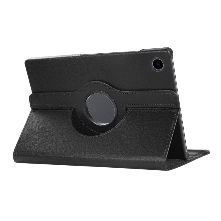 For Samsung Galaxy Tab A8 10.5 2021 X200/X205 ENKAY 360 Degree Rotation Litchi Leather Smart Case(Black)