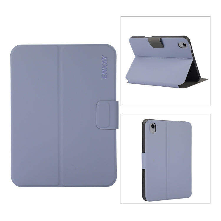 For iPad mini 2024 / mini 6 ENKAY Leather Stand Smart Tablet Case(Purple)