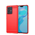 For vivo V23 5G/S12 MOFI Gentleness Series Brushed Texture Carbon Fiber Soft TPU Phone Case(Red) - vivo Cases by MOFI | Online Shopping South Africa | PMC TechLife