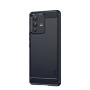 For vivo V23 Pro /S12 Pro MOFI Gentleness Series Brushed Texture Carbon Fiber Soft TPU Phone Case(Blue)