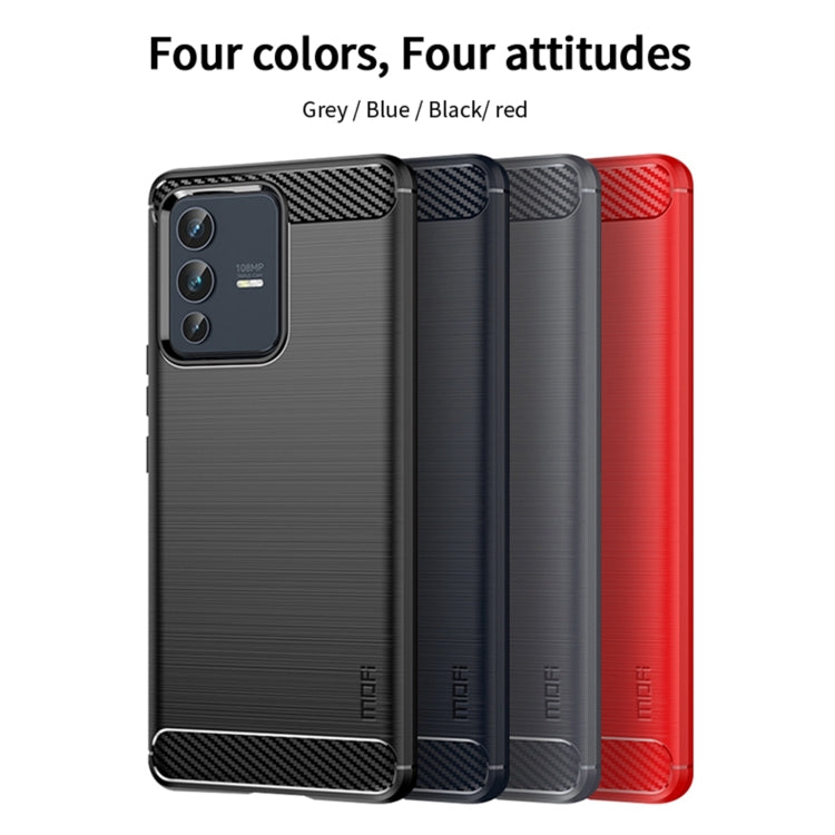 For vivo V23 Pro /S12 Pro MOFI Gentleness Series Brushed Texture Carbon Fiber Soft TPU Phone Case(Blue)