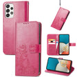 For Samsung Galaxy A73 5G Four-leaf Clasp Embossed Leather Phone Case(Rose Red) - Galaxy Phone Cases by PMC TechLife | Online Shopping South Africa | PMC TechLife