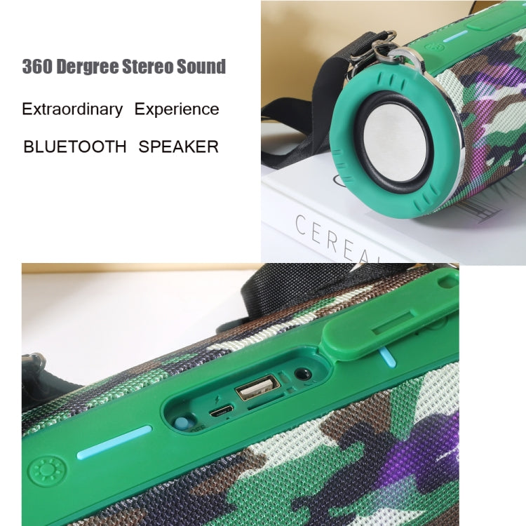T&G TG642 RGB Light Water-resistant  Portable Bluetooth Speaker Support FM / TF Card(Camouflage)