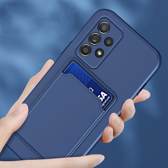 For Samsung Galaxy A53 5G Skin Feel Card Contrast Color Button TPU Phone Case(Grey)