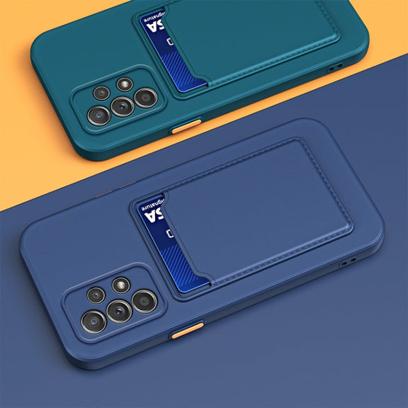 For Samsung Galaxy A53 5G Skin Feel Card Contrast Color Button TPU Phone Case(Grey)