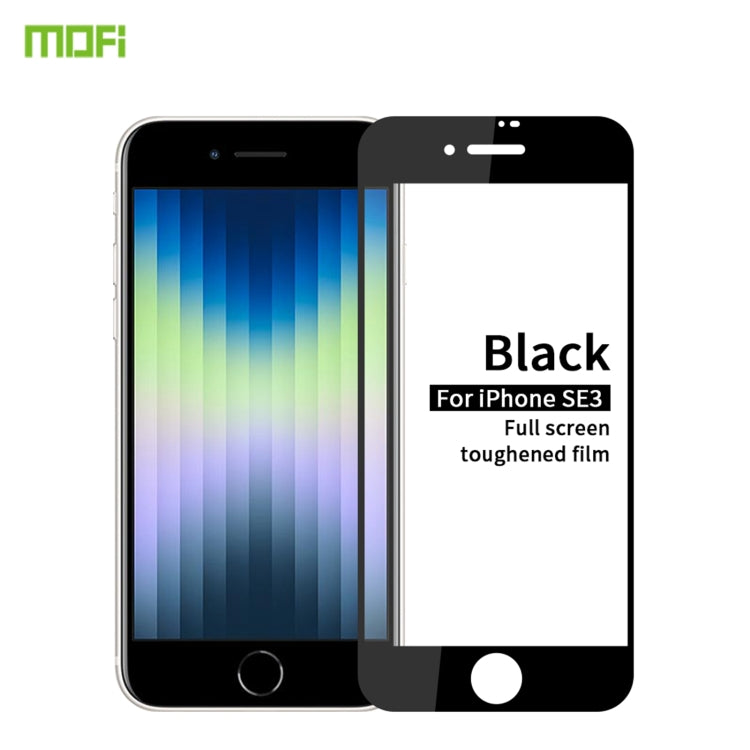 MOFI 9H 2.5D Full Screen Tempered Glass Film For iPhone SE 2022(Black)