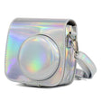 Aurora Oil Paint Full Body Camera PU Leather Case Bag with Strap for FUJIFILM instax mini 9 / mini 8+ / mini 8(Silver) - Leather Bag by PMC TechLife | Online Shopping South Africa | PMC TechLife | Buy Now Pay Later Mobicred