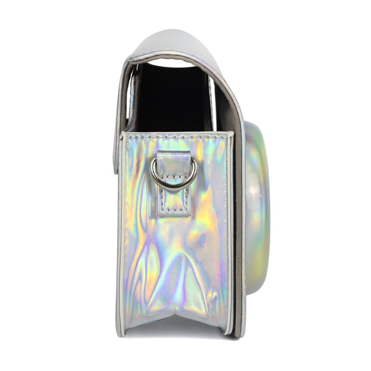 Aurora Oil Paint Full Body Camera PU Leather Case Bag with Strap for FUJIFILM instax mini 9 / mini 8+ / mini 8(Silver)