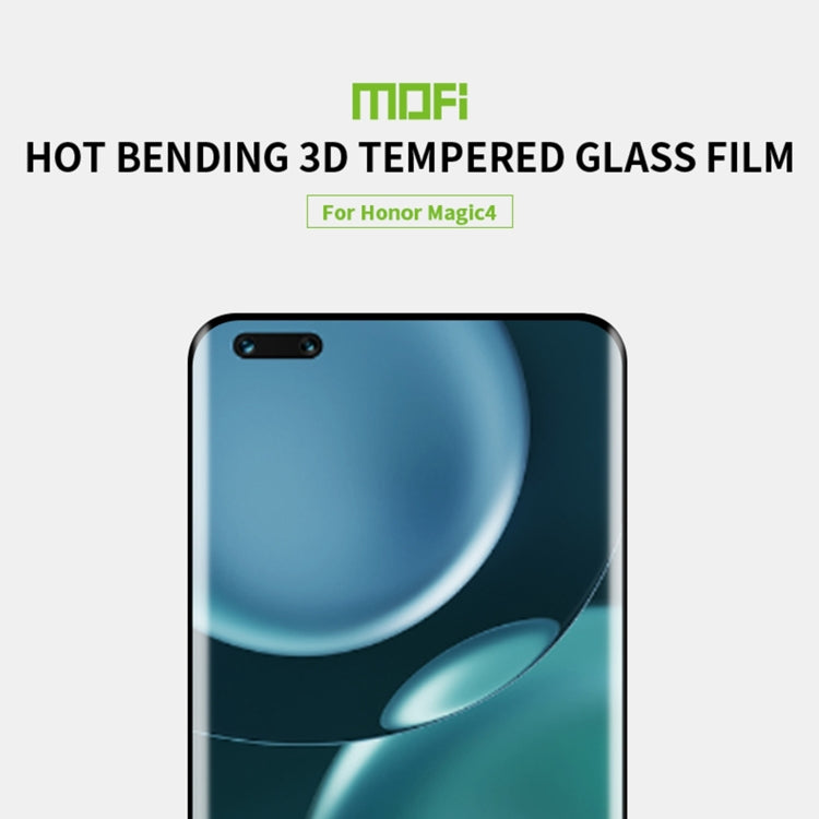 For Honor Magic4 MOFI 9H 3D Explosion-proof Hot Bending Tempered Glass Full Film(Black)