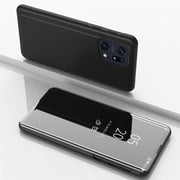 For OPPO Realme 9 Pro+ Plated Mirror Horizontal Flip Leather Case with Holder(Black)