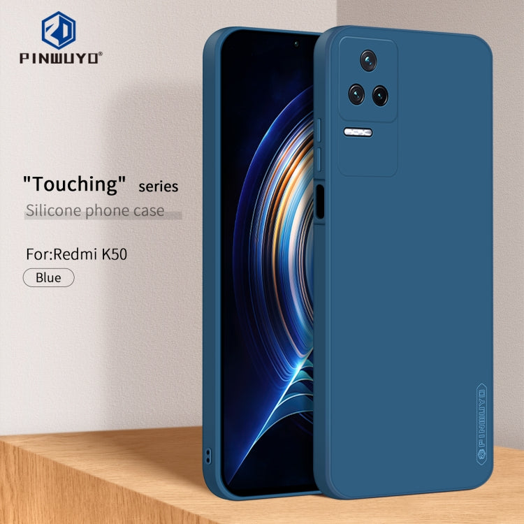 For Xiaomi Redmi K40S PINWUYO Sense Series Liquid Silicone TPU Phone Case(Blue)