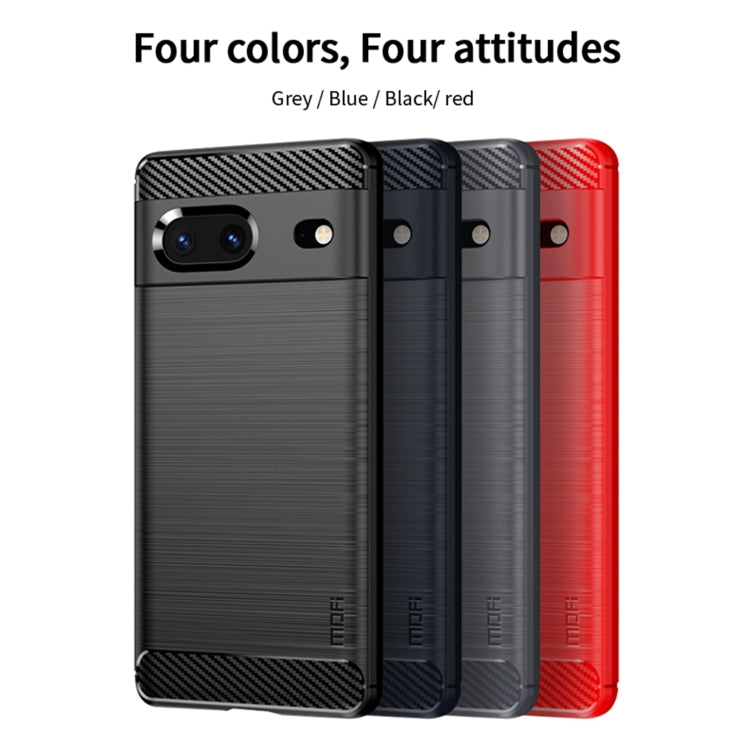 For Google pixel 7 5G MOFI Gentleness Series Brushed Texture Carbon Fiber TPU Phone Case(Black)