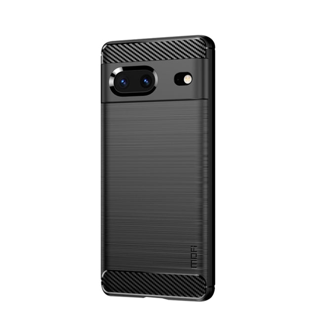 For Google pixel 7 5G MOFI Gentleness Series Brushed Texture Carbon Fiber TPU Phone Case(Black)