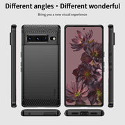 For Google pixel 7 Pro 5G MOFI Gentleness Series Brushed Texture Carbon Fiber TPU Phone Case(Blue)