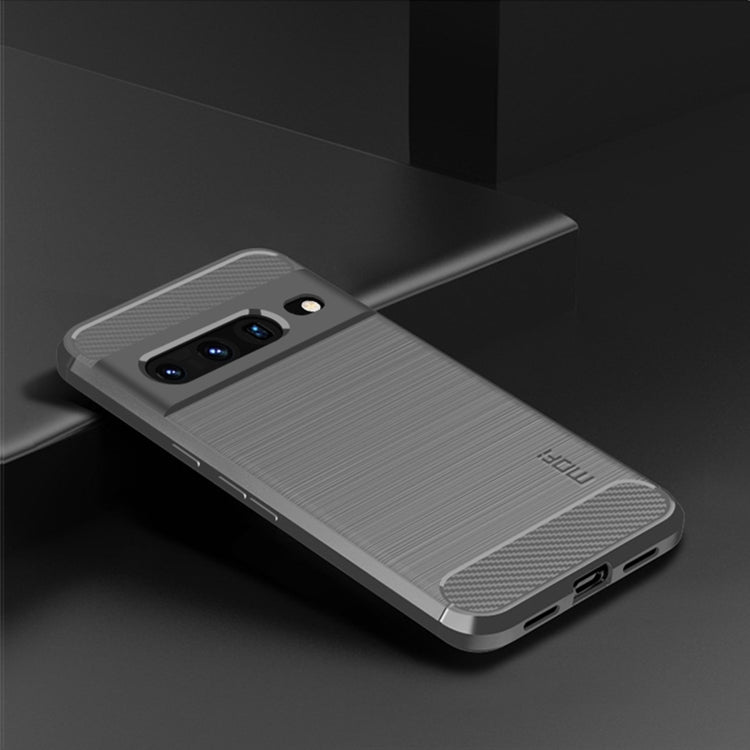 For Google pixel 7 Pro 5G MOFI Gentleness Series Brushed Texture Carbon Fiber TPU Phone Case(Gray)