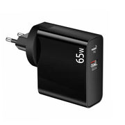 PD-65W USB-C / Type-C + QC3. 0 USB Laptop Charging Adapter, EU Plug / US Plug(Black)