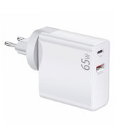 PD-65W USB-C / Type-C + QC3. 0 USB Laptop Charging Adapter, EU Plug / US Plug(White)