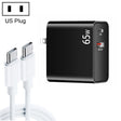 PD-65W USB-C / Type-C + QC3. 0 USB Laptop Charging Adapter + 2m USB-C / Type-C to USB-C / Type-C Data Cable Set, US Plug(Black) - Cable & Adapter by PMC Jewellery | Online Shopping South Africa | PMC Jewellery | Buy Now Pay Later Mobicred