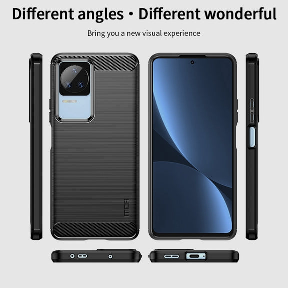 For Xiaomi Redmi K40S MOFI Gentleness Brushed Carbon Fiber Soft TPU Case(Black)