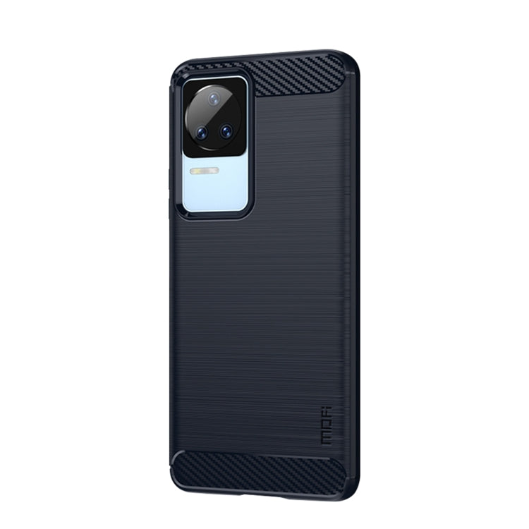 For Xiaomi Redmi K40S MOFI Gentleness Brushed Carbon Fiber Soft TPU Case(Blue)