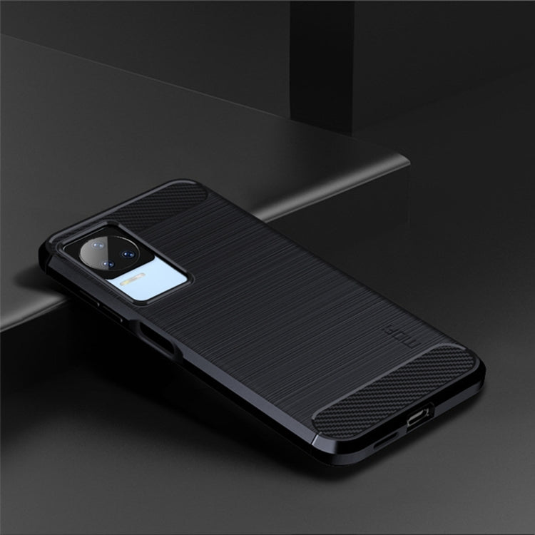 For Xiaomi Redmi K40S MOFI Gentleness Brushed Carbon Fiber Soft TPU Case(Blue)