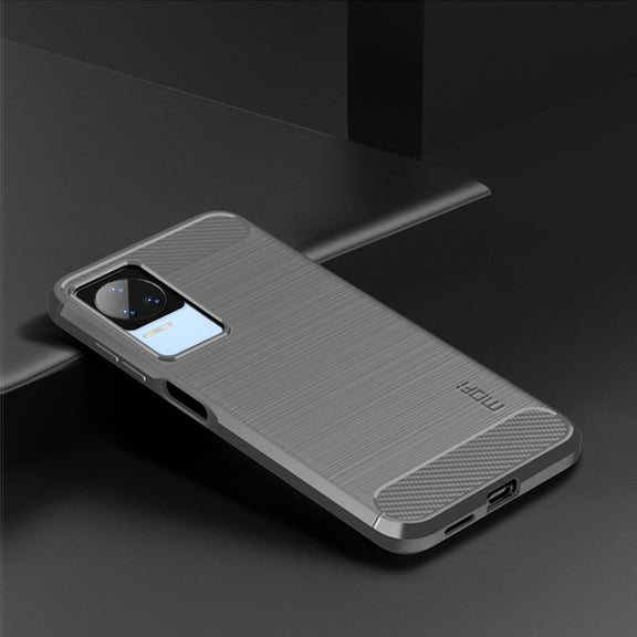 For Xiaomi Redmi K40S MOFI Gentleness Brushed Carbon Fiber Soft TPU Case(Gray)